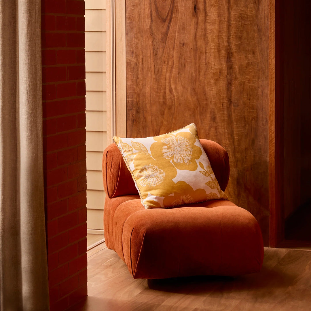 Bonnie & Neil Jardin Yellow Linen Cushion 60cm