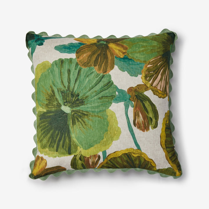 Bonnie & Neil Wild Pansy Verde Cushion 60cm