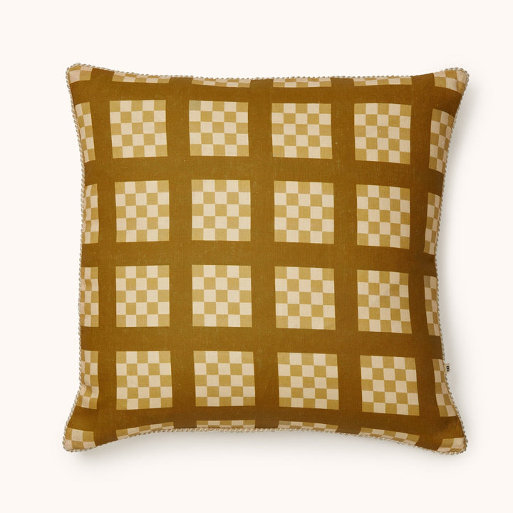 Bonnie & Neil Lattice Wheat Cushion 60cm