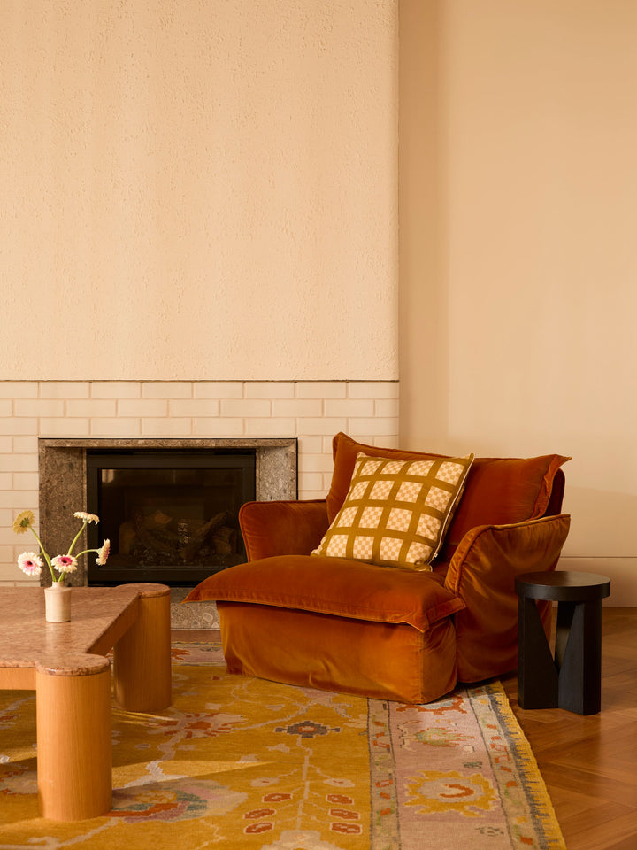 Bonnie & Neil Lattice Wheat Cushion 60cm