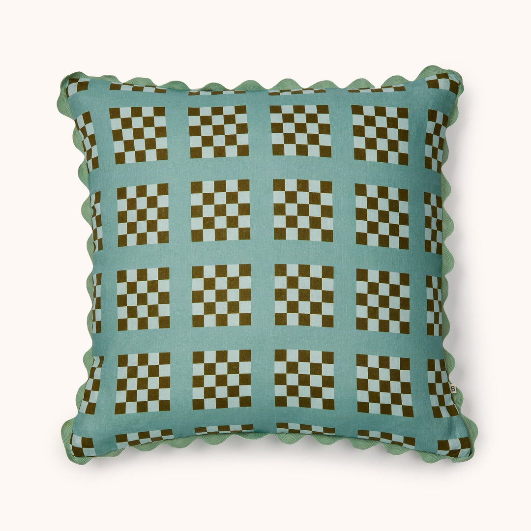 Bonnie & Neil Lattice Blue Cushion 60cm
