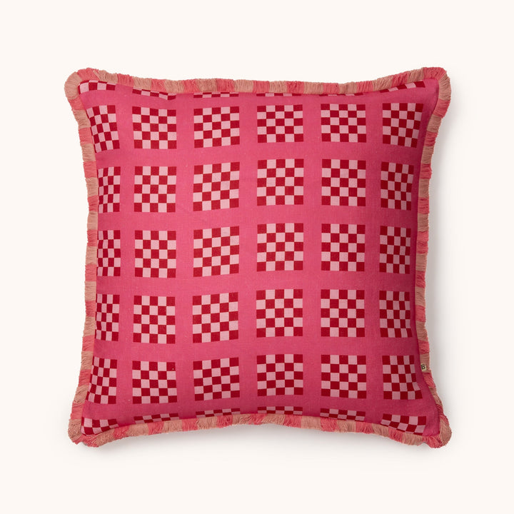 Bonnie & Neil Lattice Pink Cushion 60cm