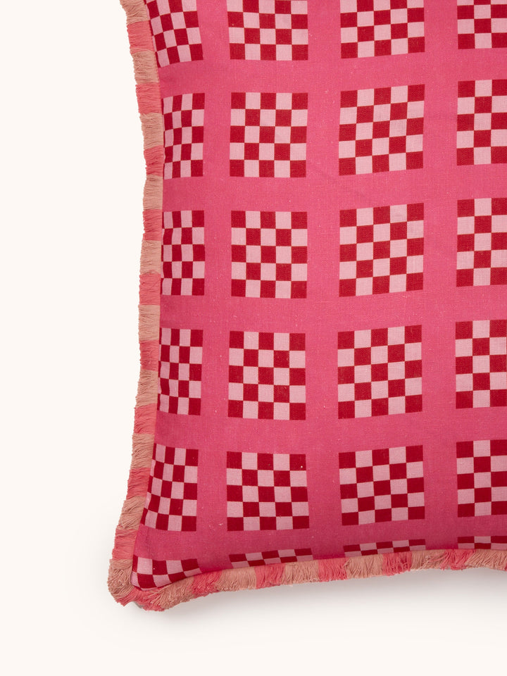 Bonnie & Neil Lattice Pink Cushion 60cm