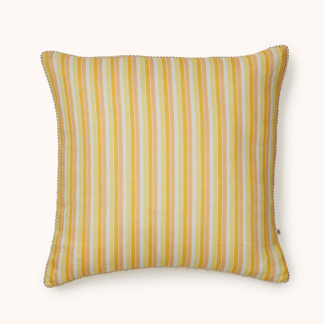 Bonnie & Neil Garden Stripe Yellow Cushion 60cm
