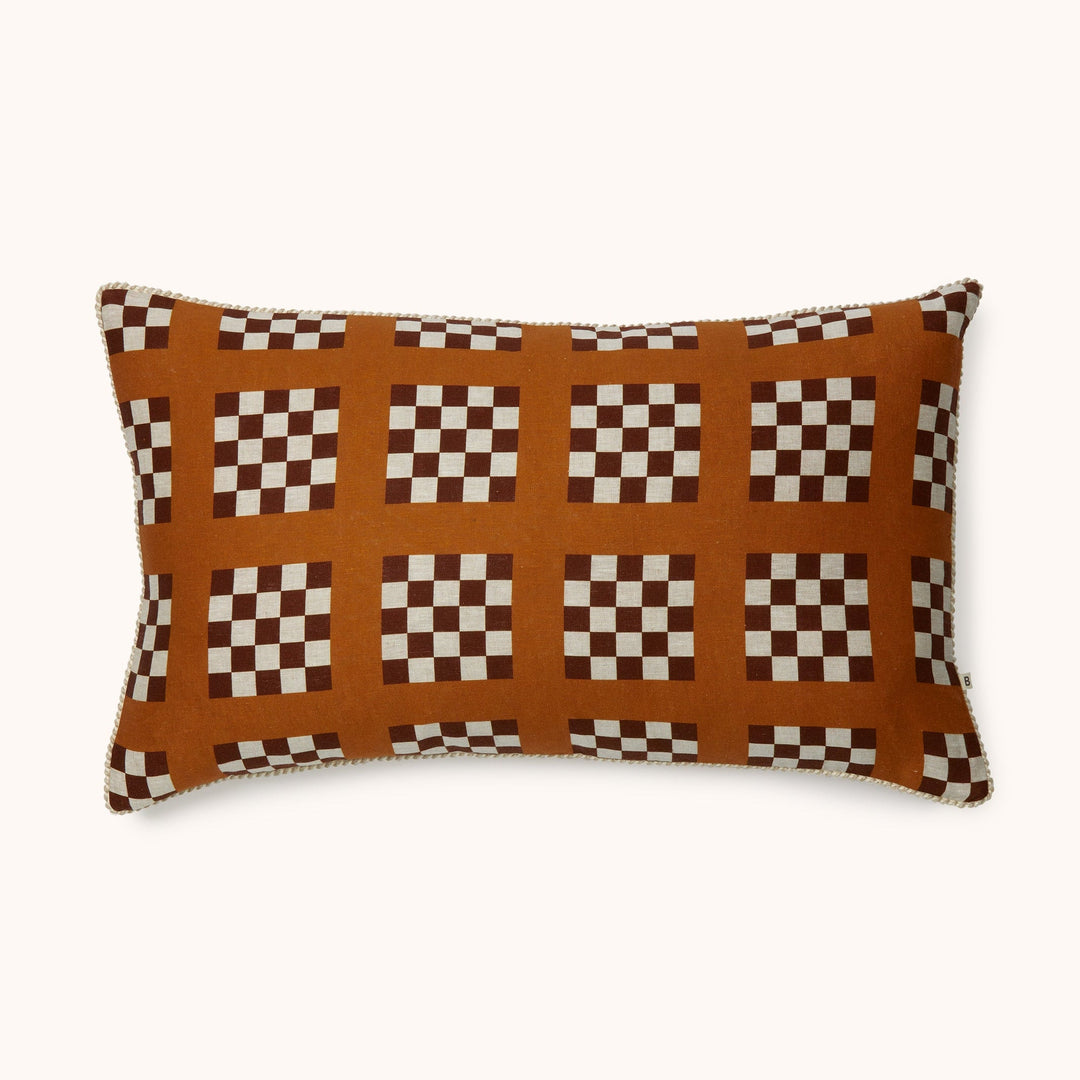 Bonnie & Neil Lattice Tan Cushion 75x45cm