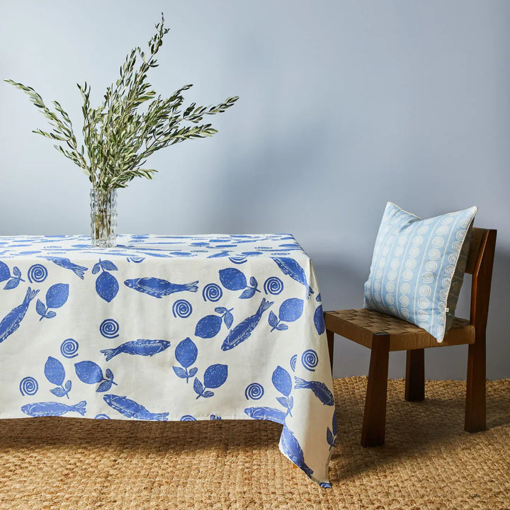 Bonnie & Neil Sardines Blue Tablecloth