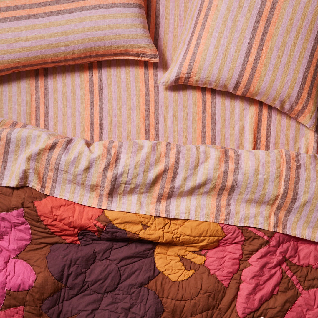 Bonnie & Neil Stripe Orange Fitted Sheet