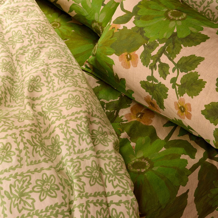 Bonnie & Neil Marigold Leaf Linen Fitted Sheet
