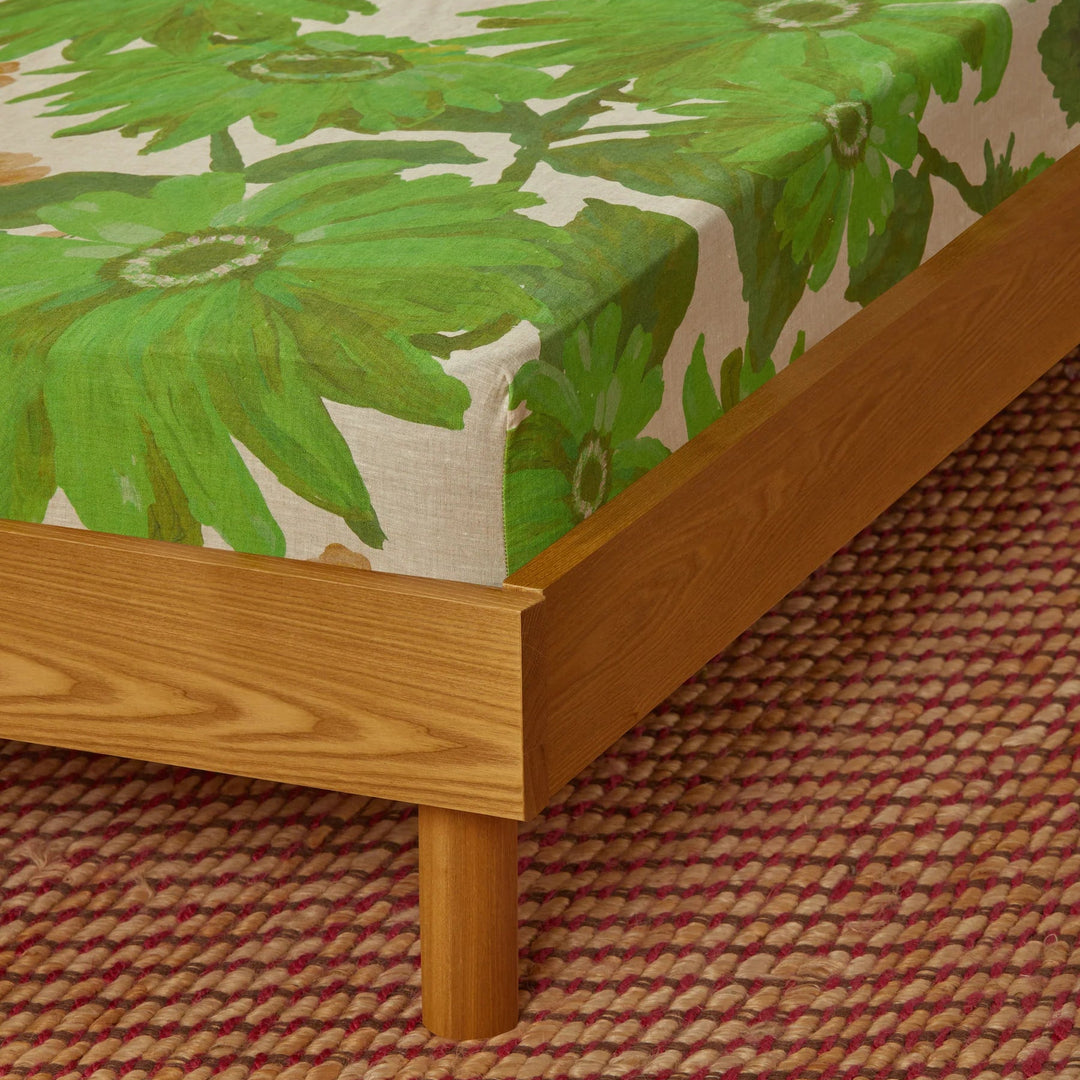 Bonnie & Neil Marigold Leaf Linen Fitted Sheet