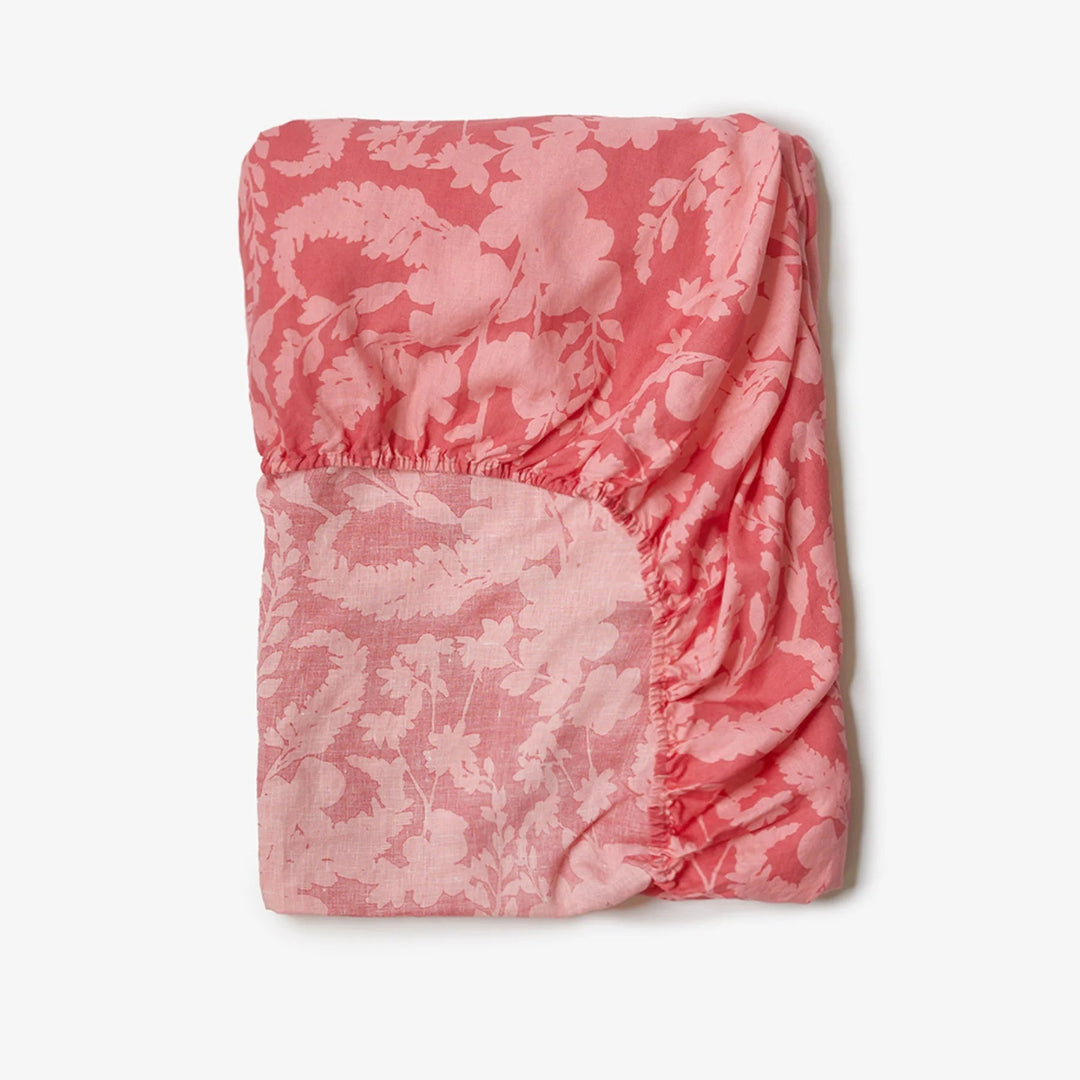 Bonnie & Neil Petal Pink Linen Fitted Sheet