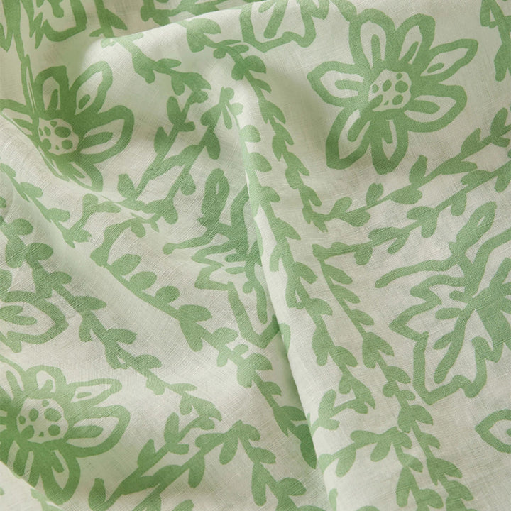 Bonnie & Neil Daisy Sage Linen Fitted Sheet