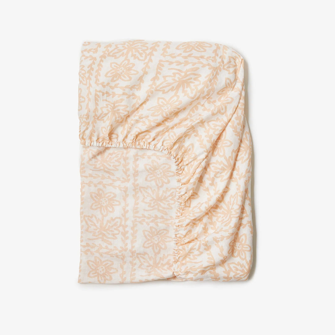 Bonnie & Neil Daisy Buff Linen Fitted Sheet