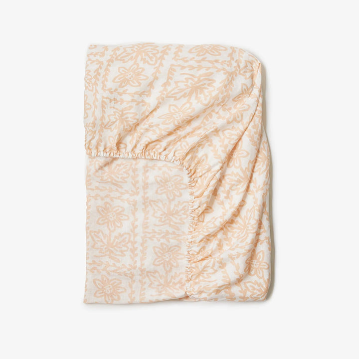 Bonnie & Neil Daisy Buff Linen Fitted Sheet