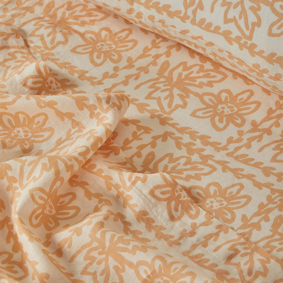 Bonnie & Neil Daisy Buff Linen Fitted Sheet