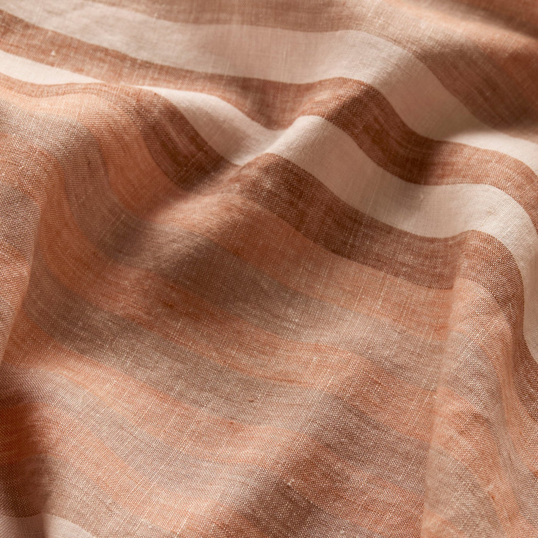 Bonnie & Neil Stripe Hazelnut Linen Fitted Sheet