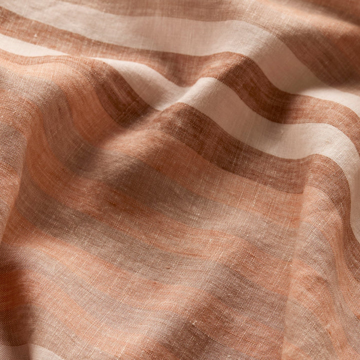 Bonnie & Neil Stripe Hazelnut Linen Fitted Sheet