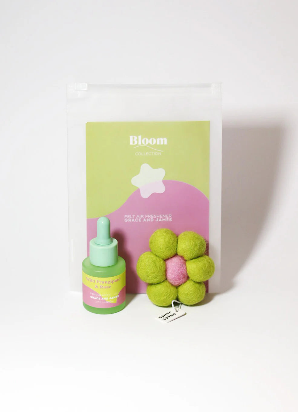 Grace and James Wild Frangipani & Rose Felt Air Freshener