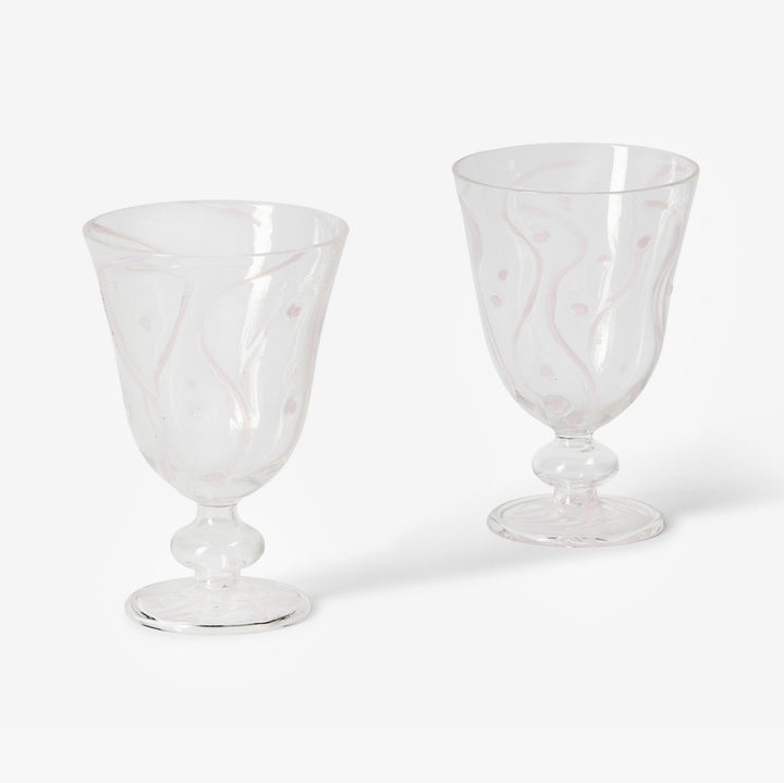 Bonnie & Neil Waves Pink Goblets - Glassware