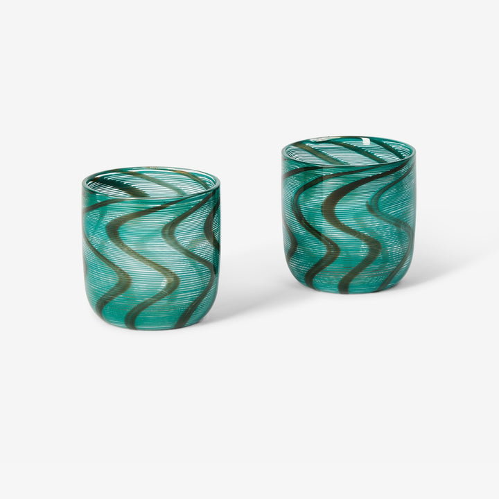 Bonnie & Neil Swirl Green Tumblers - Glassware