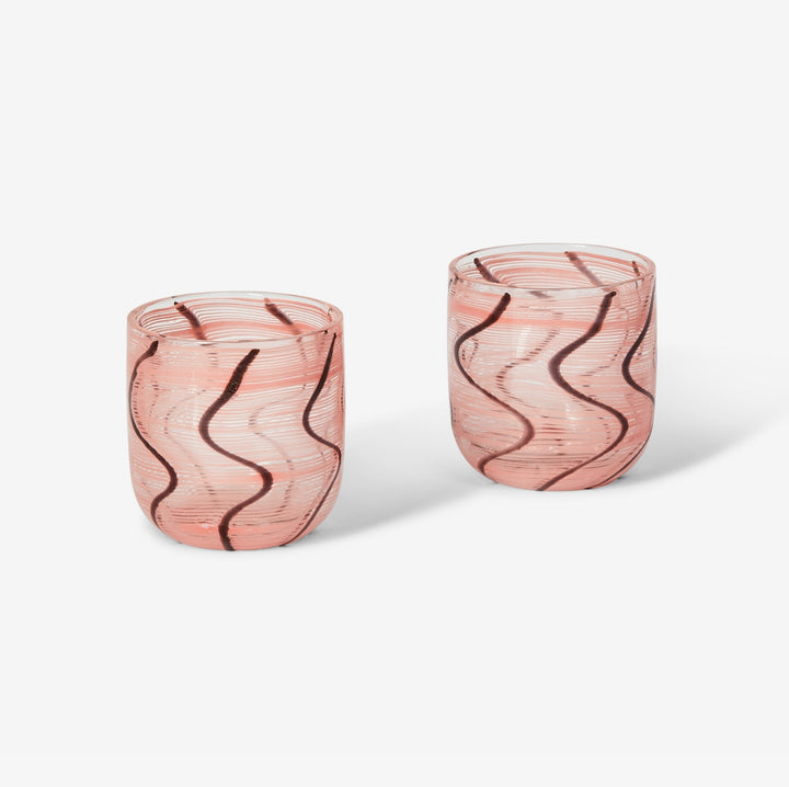 Bonnie & Neil Swirl Pink Tumblers - Glassware
