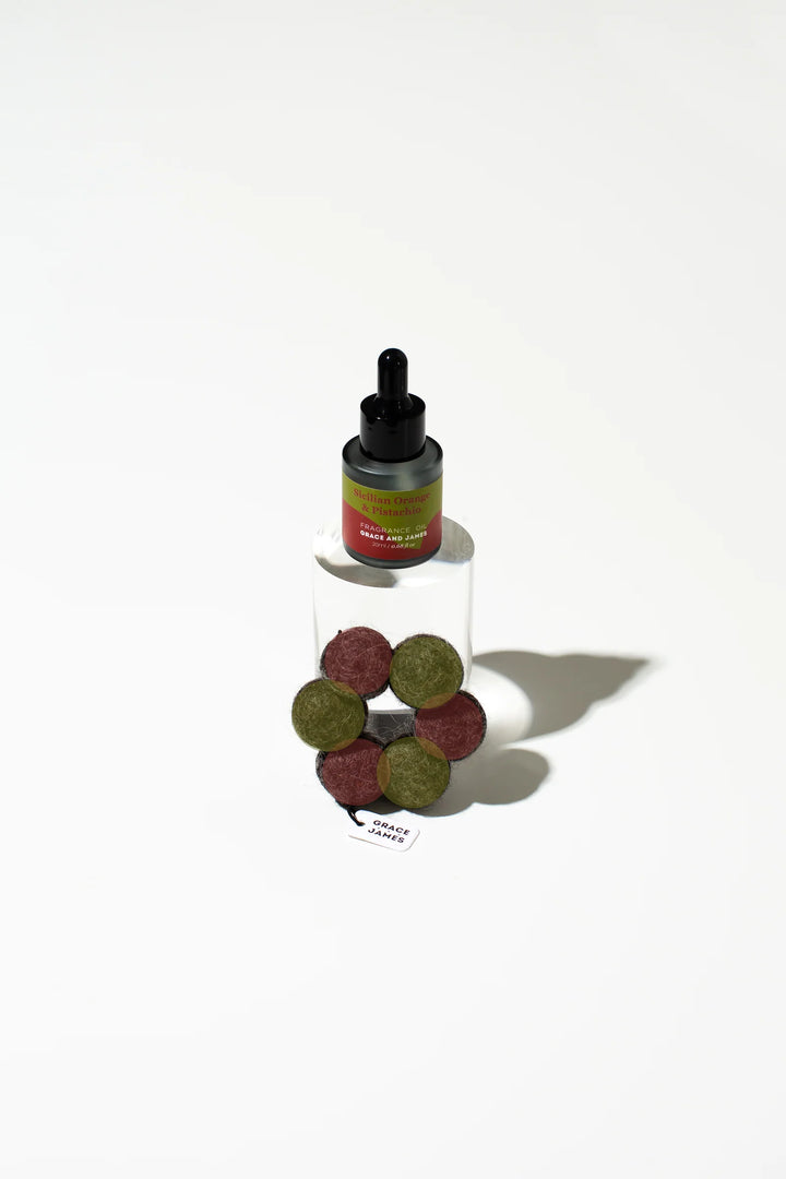 Grace and James Orange & Pistachio Felt Air Freshener
