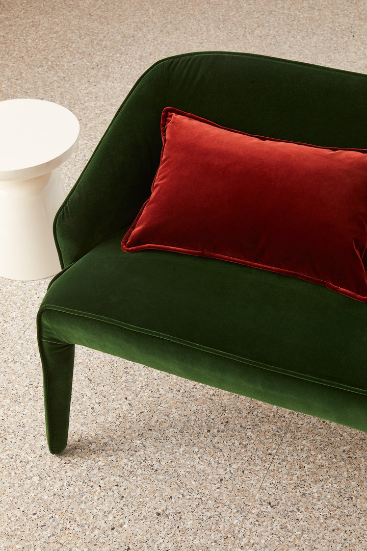 Hommey Velvet Lumbar Cushion - Cognac