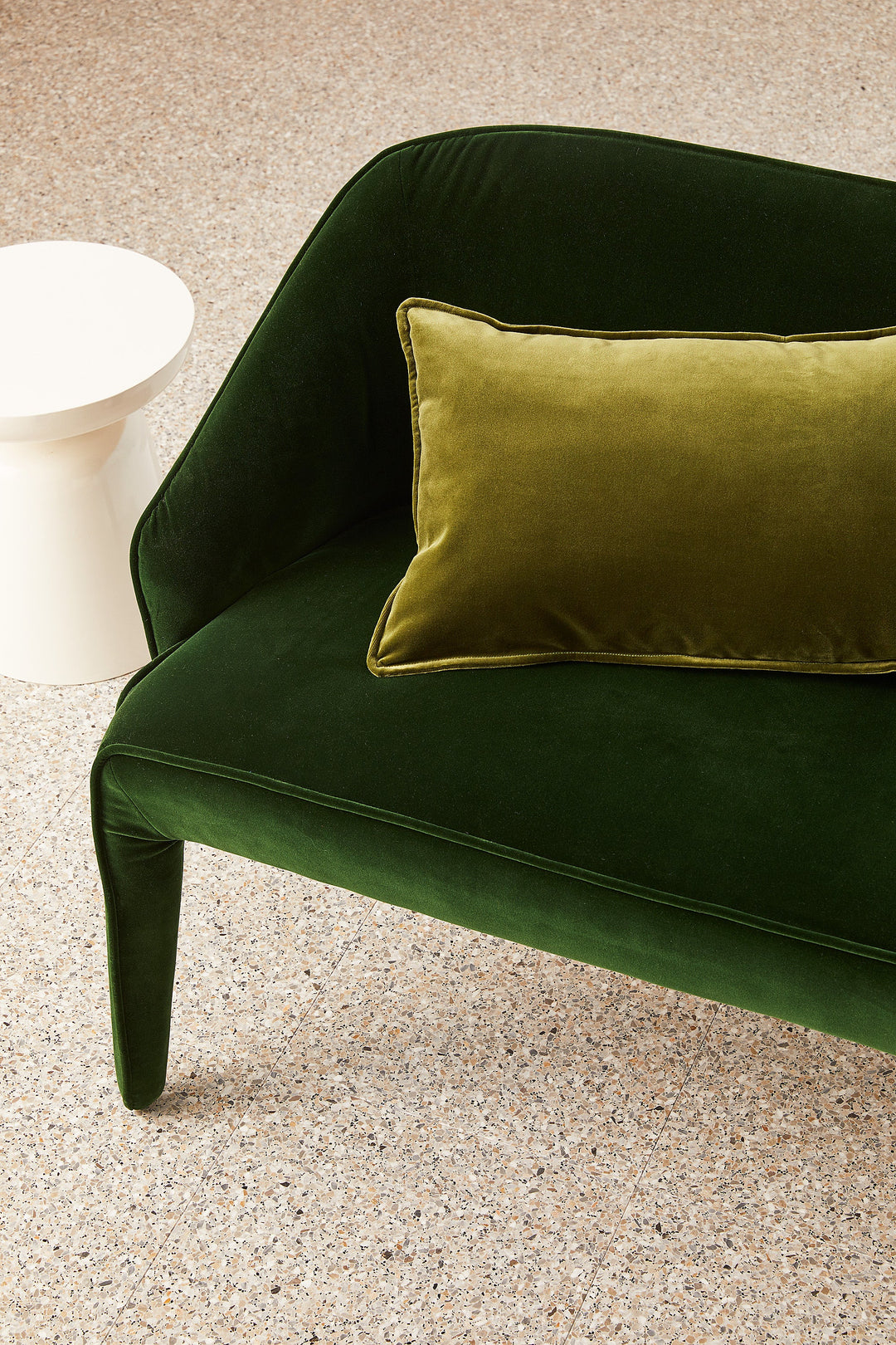 Hommey Velvet Lumbar Cushion - Sicillian Olive