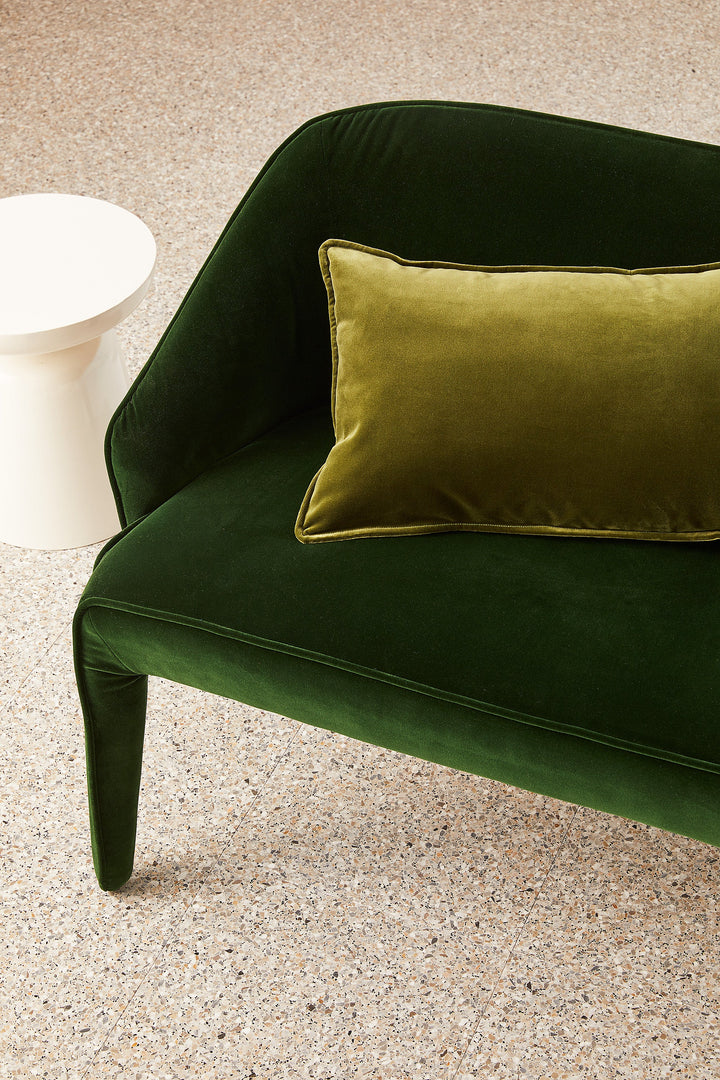 Hommey Velvet Lumbar Cushion - Sicillian Olive