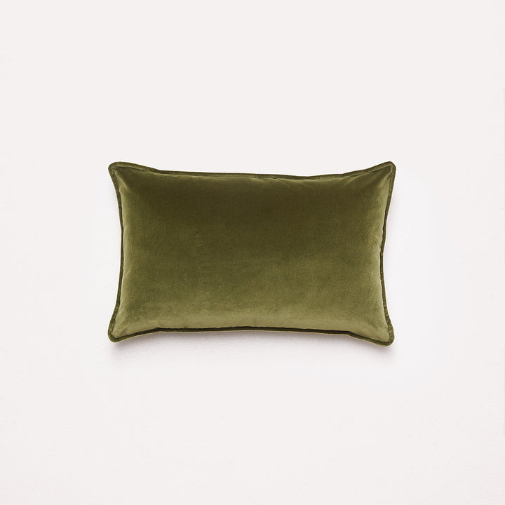 Hommey Velvet Lumbar Cushion - Sicillian Olive