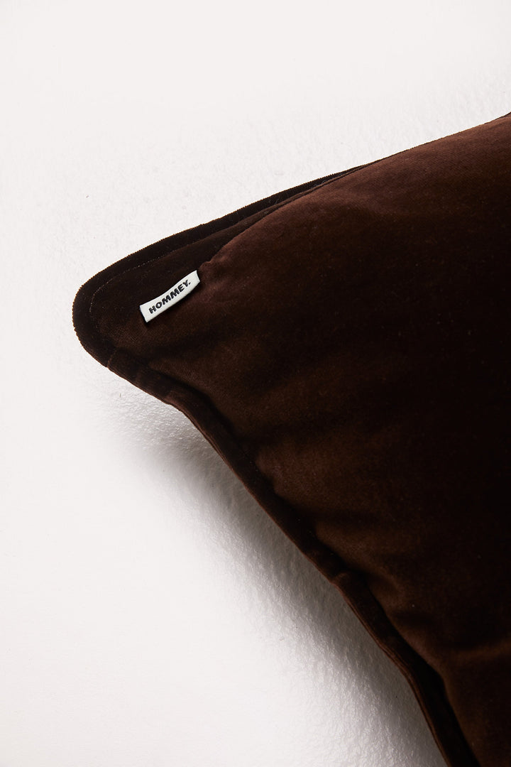 Hommey Velvet Lumbar Cushion - Chocolate
