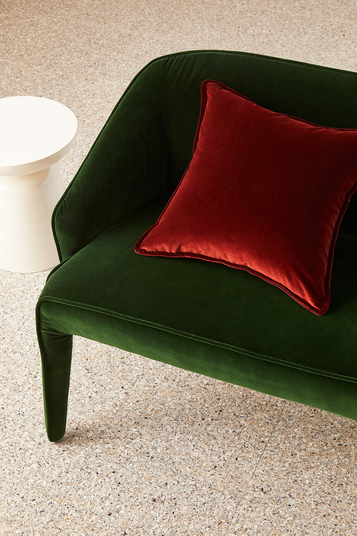 Hommey Velvet Cushion - Cognac