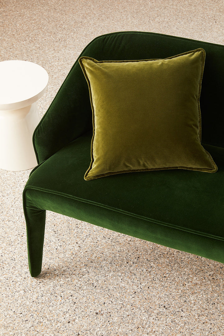 Hommey Velvet Cushion - Sicilian Olive