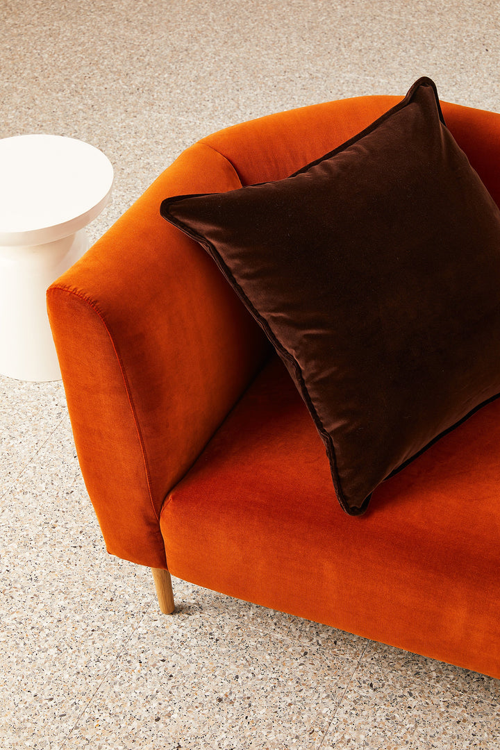Hommey Velvet Cushion - Chocolate