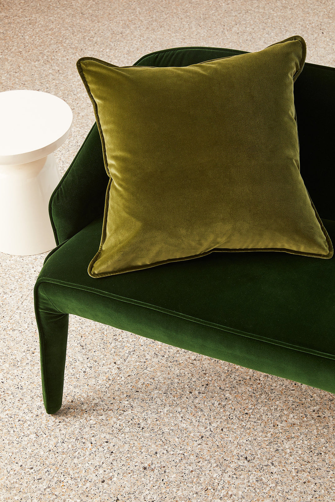 Hommey Velvet Cushion - Sicilian Olive