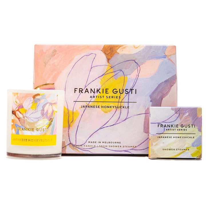 Frankie Gusti Artist Series Candle + Steamer Duo - Japanese Honeysuckle