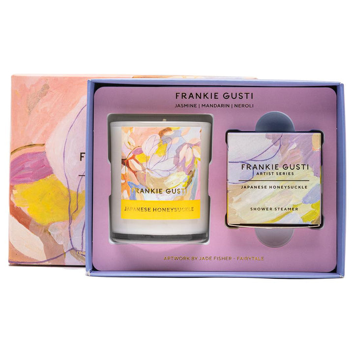 Frankie Gusti Artist Series Candle + Steamer Duo - Japanese Honeysuckle
