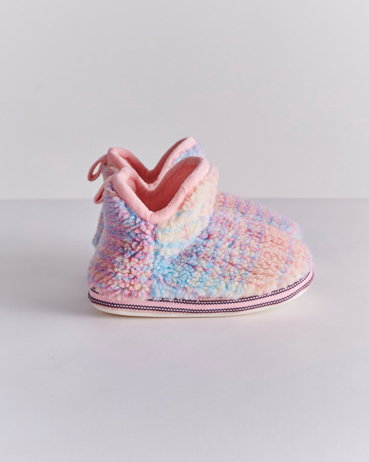 Kip & Co Pastel Dreams Tartan Sherpa Kids Ankle Boot