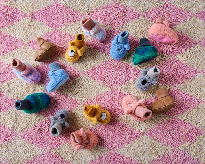 Kip & Co Pastel Dreams Tartan Sherpa Baby Booties