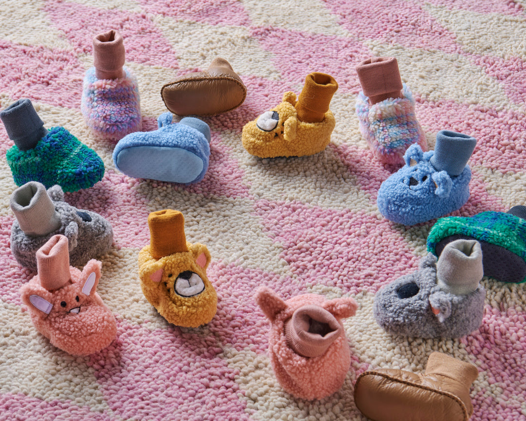 Kip & Co Pastel Dreams Tartan Sherpa Baby Booties
