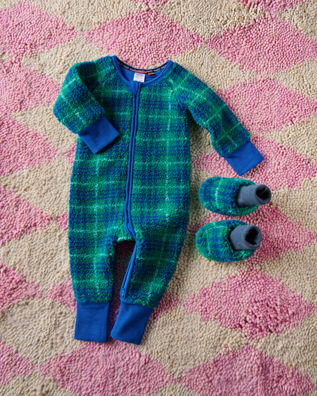 Kip & Co Wilderness Tartan Sherpa Baby Booties