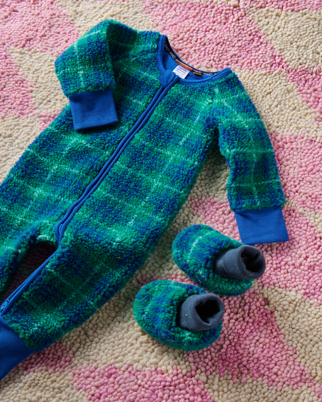 Kip & Co Wilderness Tartan Sherpa Baby Booties