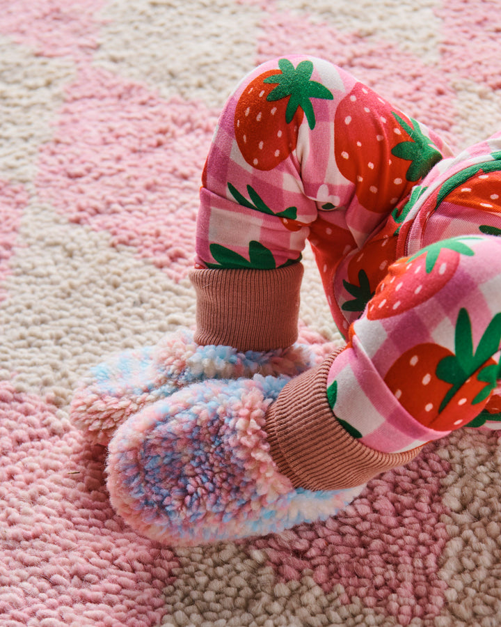 Kip & Co Pastel Dreams Tartan Sherpa Baby Booties