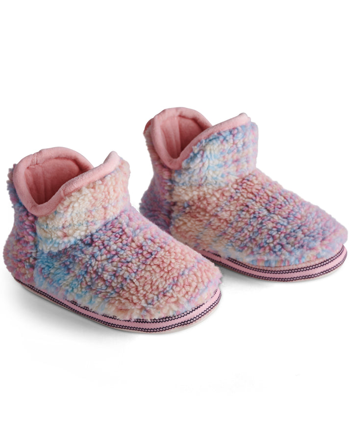 Kip & Co Pastel Dreams Tartan Sherpa Kids Ankle Boot