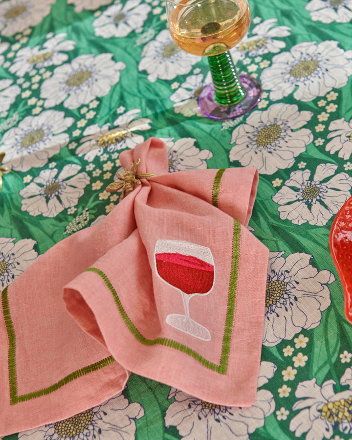 Kip & Co Supper Club Embroidered Linen 4P Napkin Set