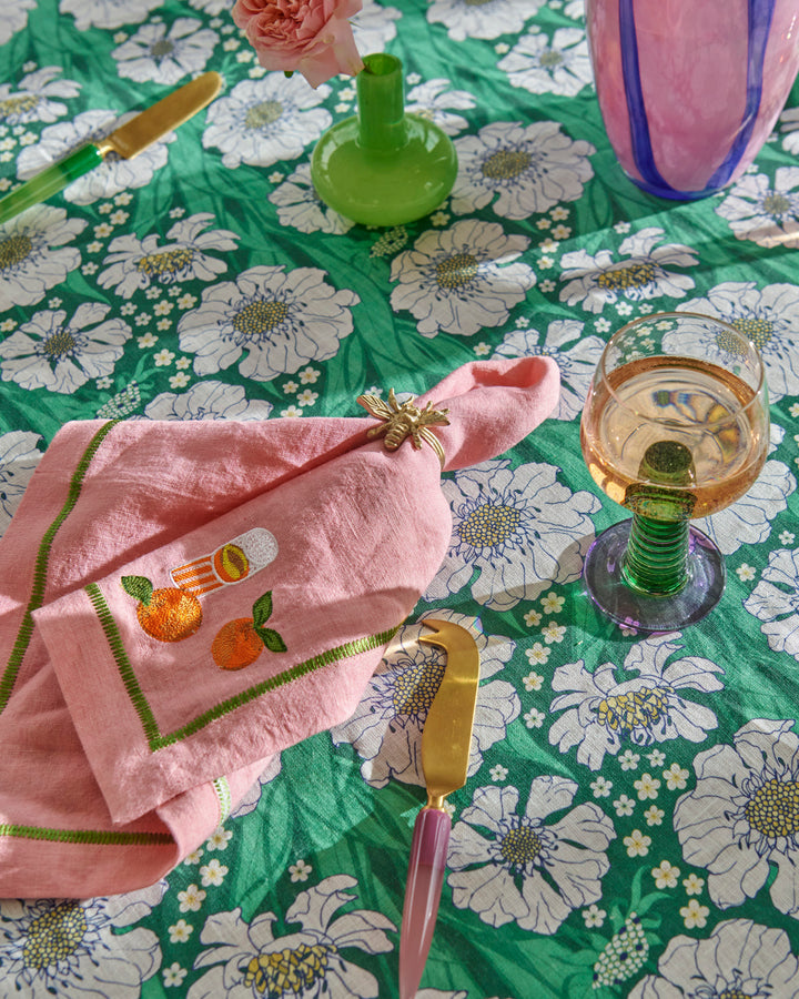 Kip & Co Supper Club Embroidered Linen 4P Napkin Set