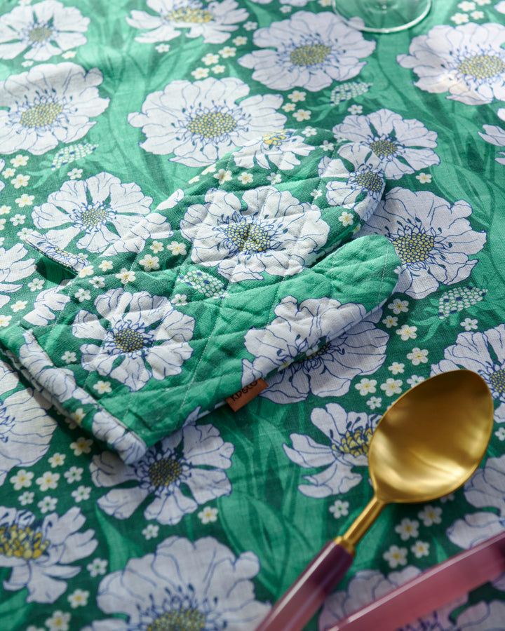 Kip & Co Tumbling Flowers Green Oven Mitt