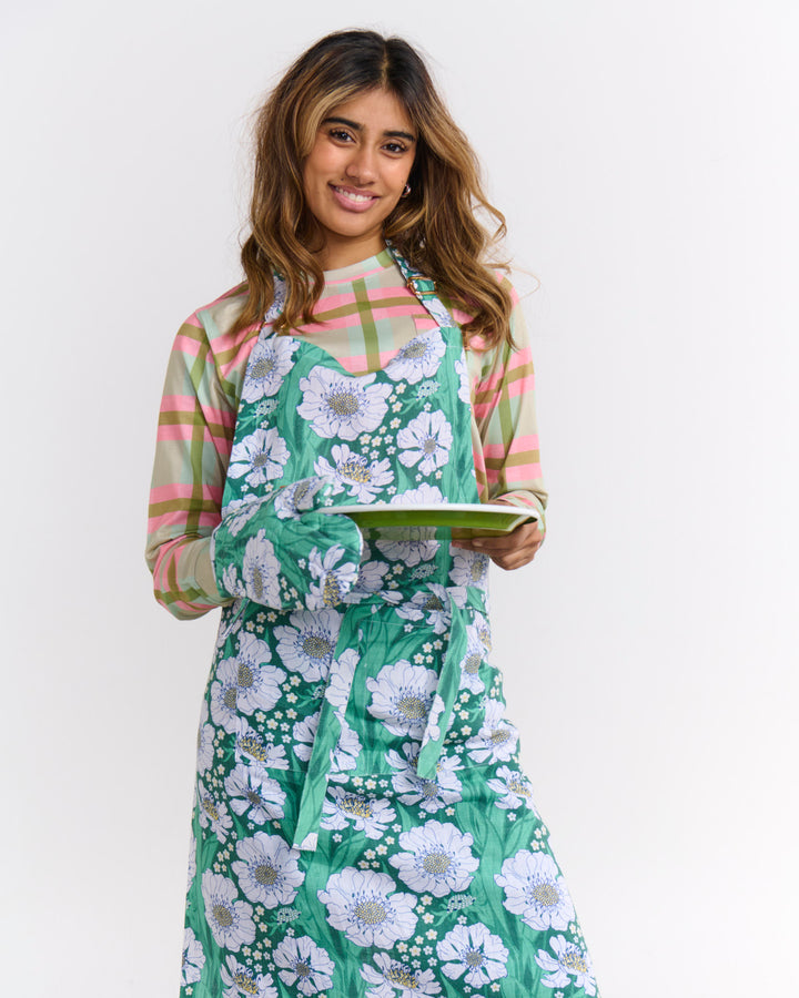 Kip & Co Tumbling Flowers Green Oven Mitt