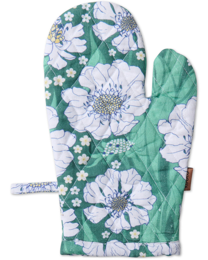 Kip & Co Tumbling Flowers Green Oven Mitt