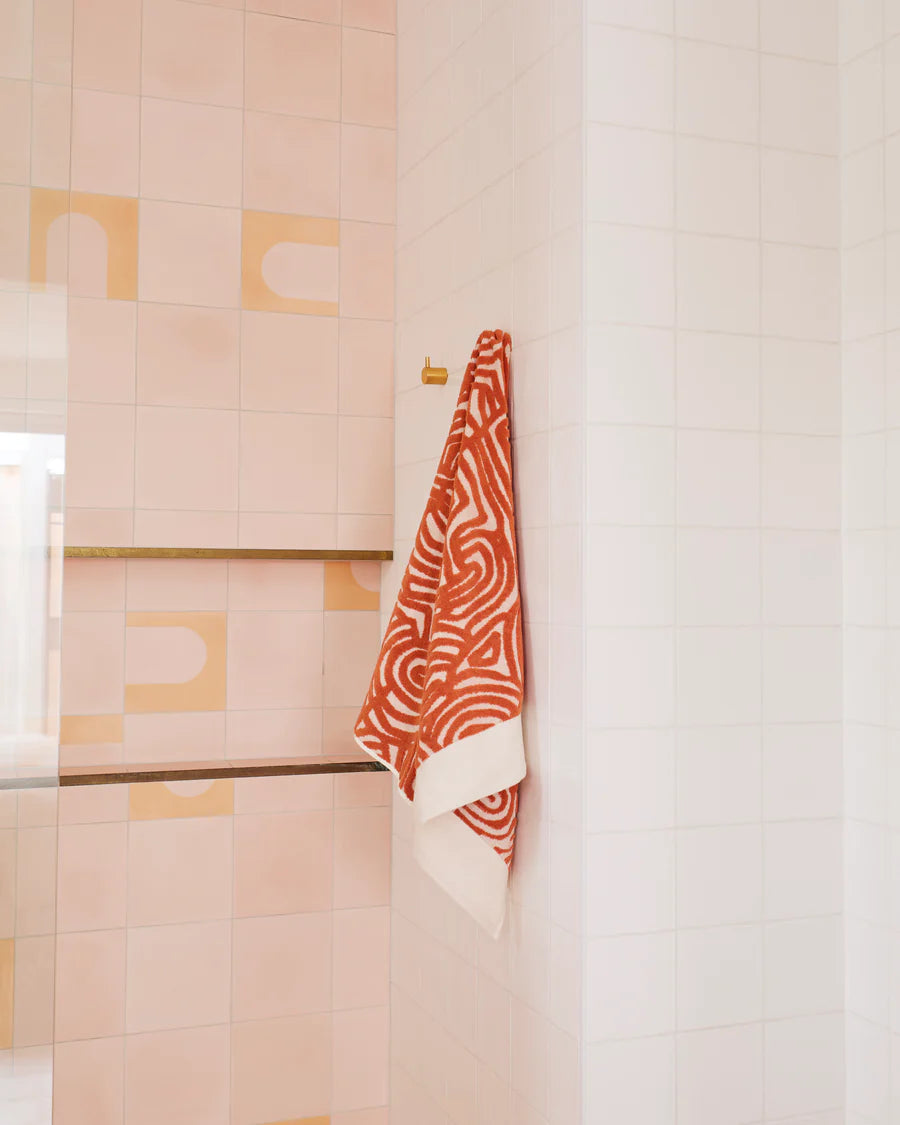 Kip & Co Kalaya Tjukurpa Sand Embossed Terry Bath Towel