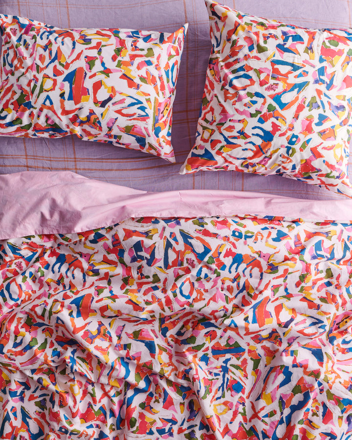 Kip & Co x Jenny Kee Opal Oz Pax White Organic Cotton European Pillowcases